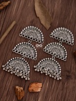 The Three-tier Motif Moons - Oxidised Boho Earrings