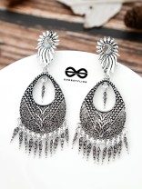 The Intricate Artwork Danglers - The Oxidised Boho Collection