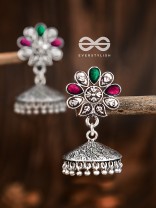The Enamelled Floral Artwork (Ruby Emerald) - The Embellished Oxidised Collection
