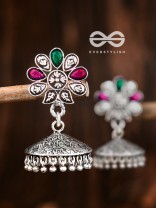 The Enamelled Floral Artwork (Ruby Emerald) - The Embellished Oxidised Collection