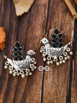 The Embellished Parrots(Onyx Black) - Embellished Oxidised Collection