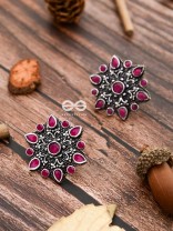 The Starry Diva Earrings - Red - The Embellished Oxidised Collection