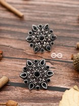 The Starry Diva Earrings - Black - The Embellished Oxidised Collection