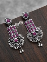 The Studded Artistry - Ruby Red - The Embellished Oxidised Collection