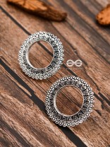The Aztec Circles - Oxidised Boho Earrings