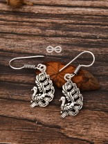 The Cute Little Peacock Hooks - Tiny Trinket Earrings