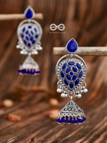 The Khaleesi Statement Danglers - Royal Blue - The Embellished Oxidised Collection