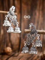 The Intricate Peacocks - Triple Boho Jhumki Earrings
