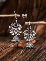The Motif Delight Earrings - Embellished Oxidised Collection (Black)