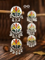 The Hand-crafted Beauty - Oxidised Meenakari Danglers