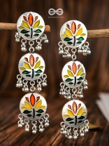 The Hand-crafted Beauty - Oxidised Meenakari Danglers