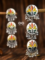 The Hand-crafted Beauty - Oxidised Meenakari Danglers
