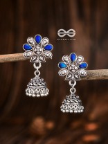The Enamelled Floral Artwork ( Royal Blue) - The Embellished Oxidised Collection