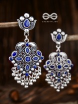The Geometric Statement Makers (Sapphire Blue) - Embellished Oxidised Collection