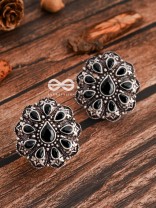 The Droplet Artwork Studs - The Embellished Oxidised Collection