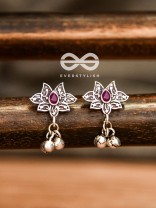 The Embellished Lotus (Ruby Red) - The Melodious Ghungroo Collection