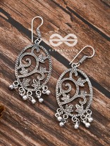 The Vintage Leaf Artwork - Oxidised Boho Earrings