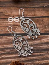 The Vintage Leaf Artwork - Oxidised Boho Earrings