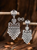 The Cute Mesh Earrings (Onyx Black) - The Embellished Oxidised Collection