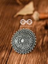 The Floral Symmetry - Oxidised Boho Ring