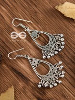 The Tribal Droplet Danglers - Oxidised Boho Earrings