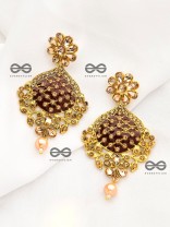 The Marvellous Meenakari Collection - Ruhi Earrings - Maroon-Pink