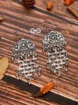 The Artistic Intricacy - Oxidised Boho Earrings