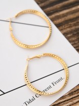 The Elegant Shimmer Triple Layered Hoops - Golden
