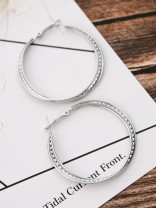 The Elegant Shimmer Triple Layered Hoops - Silver