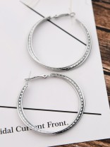 The Elegant Shimmer Triple Layered Hoops - Silver