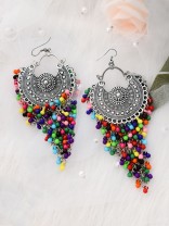 The Colourful Intricacy - Oxidised Boho Earrings