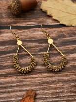 The Little Mesh Droplet - Tiny Trinket Earrings - Oxidised Gold