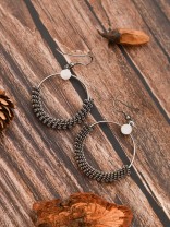 The Little Circled Mesh - Tiny Trinket Earrings - Silver