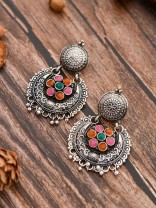 The Peppy Touch - Oxidised Boho Earrings