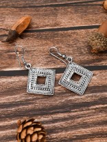 The Oxidised Squares - Tiny Trinket Earrings