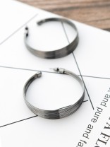 The Layered Oversized Hoops - Dark Grey