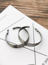 The Layered Oversized Hoops - Dark Grey