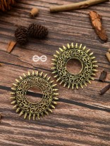 The Motif Sun Oxidised Boho Earrings (Golden)