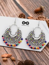 The Motif Moon - Oxidised Chandbali Earrings (Multi Color)