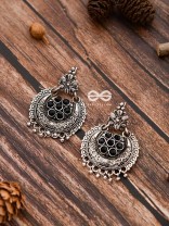 The Peppy Touch - Oxidised Boho Earrings (Black)