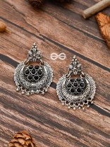 The Peppy Touch - Oxidised Boho Earrings (Black)
