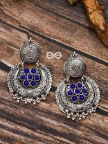 The Peppy Touch - Oxidised Boho Earrings (Blue)