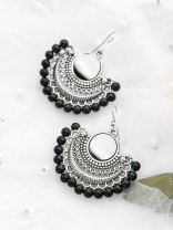 The Elegant Tribals - Silver Oxidised Earrings