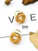 An Elegant Fantasy - Golden Criss-Cross Studs