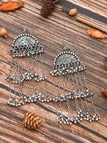 The Motif Moon Statement-Makers - Oxidised Boho Earrings