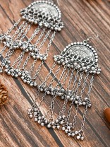 The Motif Moon Statement-Makers - Oxidised Boho Earrings