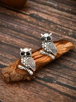 The Owl on a Branch - Tiny Trinket Earrings