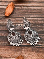 The Motif Peacocks - Oxidised Boho Earrings