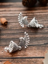 The Little Peacock Jhumkis - Tiny Trinket Earrings