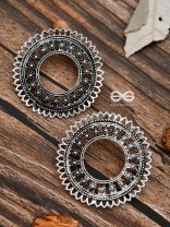 The Floral Sun - Oxidised Boho Earrings